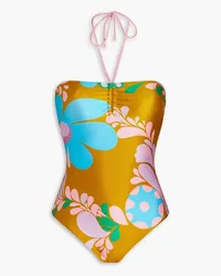 Zimmermann Floral-print halterneck swimsuit - Yellow Yellow