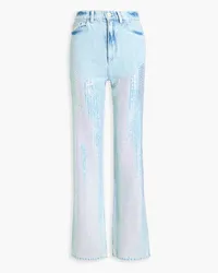 WANDLER Rose sequined high-rise straight-leg jeans - Blue Blue