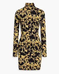 Alice + Olivia Alice Olivia - Delora printed jersey turtleneck mini dress - Yellow Yellow