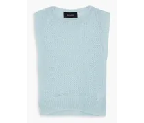 Cropped embellished mohair-blend vest - Blue