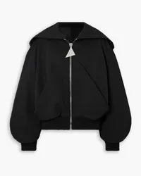 ATTICO Oversized wool-twill hooded bomber jacket - Black Black