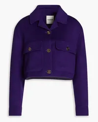 Sandro Cropped brushed wool-felt jacket - Purple Purple