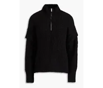 Jilana cable-knit half-zip sweater - Black