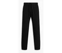 Crinkled cotton-poplin cargo shorts - Black