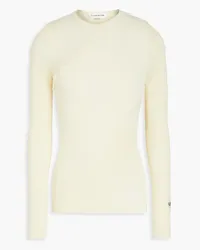 Victoria Beckham Ruffled ribbed-knit sweater - White White