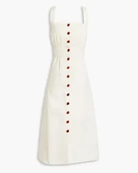 ba&sh Open-back gathered cotton-poplin midi dress - White White