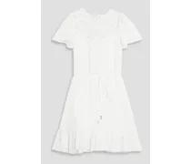 Kids Roza belted Swiss-dot cotton dress - White