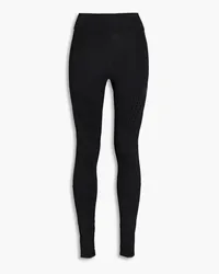 adidas Cropped logo-print stretch-jersey leggings - Black Black