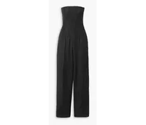 Strapless twill jumpsuit - Black