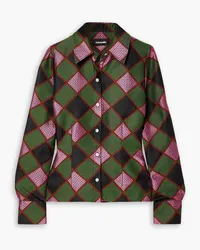 AHLUWALIA Silk and wool-blend jacquard shirt - Multicolor Multicolor