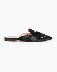 Alberta Ferretti Sequined mesh slippers - Black Black