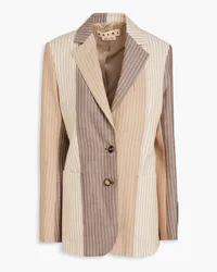 Marni Color-block pinstriped wool blazer - Neutral Neutral