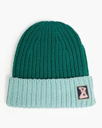 Zimmermann Two-tone ribbed merino wool and cashmere-blend beanie - Green Green