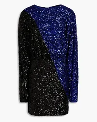 ROTATE Birger Christensen Two-tone sequined mesh mini dress - Blue Blue