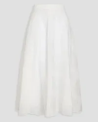 Valentino Garavani Lace and cotton-voile midi skirt - White White