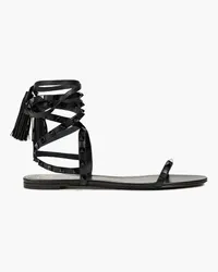 Valentino Garavani Rockstud tasseled leather sandals - Black Black