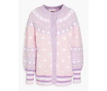 Amalo intarsia cotton-blend cardigan - Pink