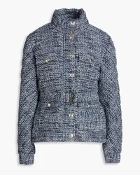 Maje Metallic quilted tweed jacket - Blue Blue