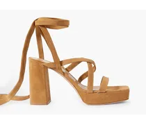 70 suede platform sandals - Brown