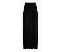 Tierra shirred jersey maxi skirt - Black