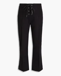 Frame Denim Lace-up crepe kick-flare pants - Black Black