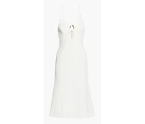 Romy embellished cutout cloqué dress - White