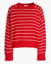 Brunello Cucinelli Sequin-embellished striped cotton sweater - Red Red