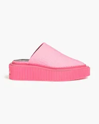 Balmain Quilted shell platform mules - Pink Pink