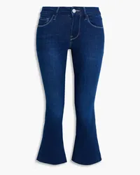 Frame Denim Le Pixie frayed mid-rise kick-flare jeans - Blue Blue