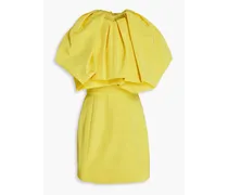 Convertible cutout cotton-blend faille mini dress - Yellow