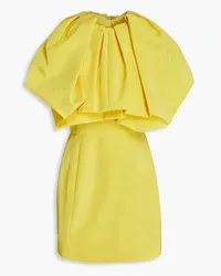 Oscar de la Renta Convertible cotton-blend faille mini dress - Yellow Yellow