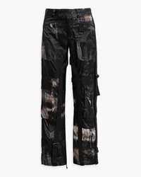 Louisa Ballou Printed satin cargo pants - Black Black