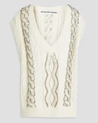 Alexander Wang Embellished cable-knit vest - White White