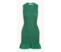 Whiskey ribbed-knit mini dress - Green