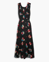 Ulla Johnson Sarai asymmetric printed silk-crepon dress - Black Black