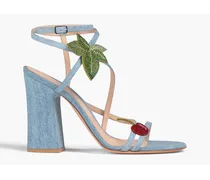 Embellished denim sandals - Blue