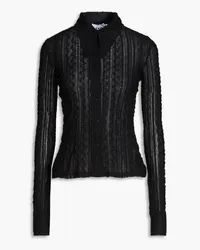 Ganni Stretch-lace shirt - Black Black