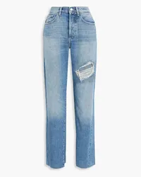 DL1961  Emilie distressed high-rise straight-leg jeans - Blue Blue