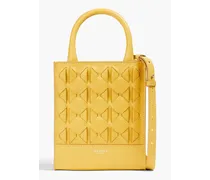 1928 woven leather tote - Yellow