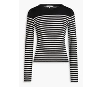 Striped knitted sweater - Black