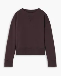 Maison Margiela Embroidered cotton-fleece sweatshirt - Purple Purple