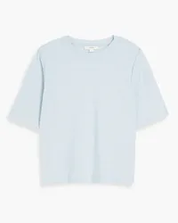 Vince Striped cotton-piqué T-shirt - Blue Blue