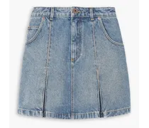 Pleated denim mini skirt - Blue