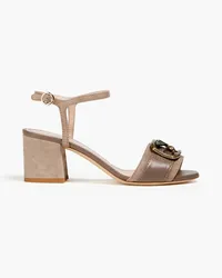 Etro Embellished leather and suede sandals - Neutral Neutral