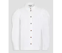 Gathered cotton-poplin shirt - White
