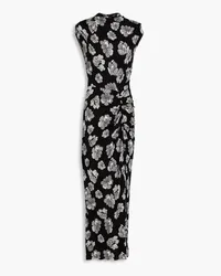 Diane von Furstenberg Apollo floral-print jersey maxi dress - Black Black