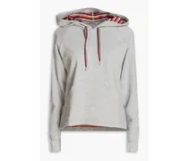 Mélange French cotton-blend terry hoodie - Gray