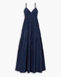 STAUD Ripley tiered taffeta maxi dress - Blue Blue