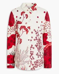 RED Valentino Floral-print silk crepe de chine shirt - Red Red