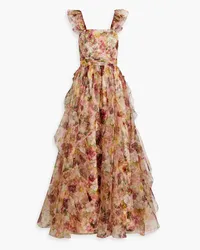 Alice + Olivia Alice Olivia - Jasmina ruffled floral-print silk-organza gown - Pink Pink